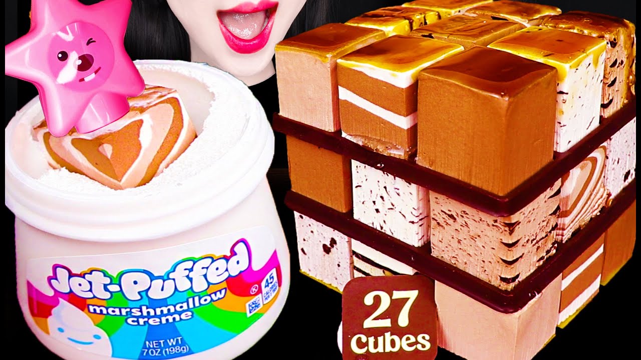 ASMR Chocolate Ice Cream Cake 초콜릿 아이스크림 케이크 먹방 Mukbang, Eating