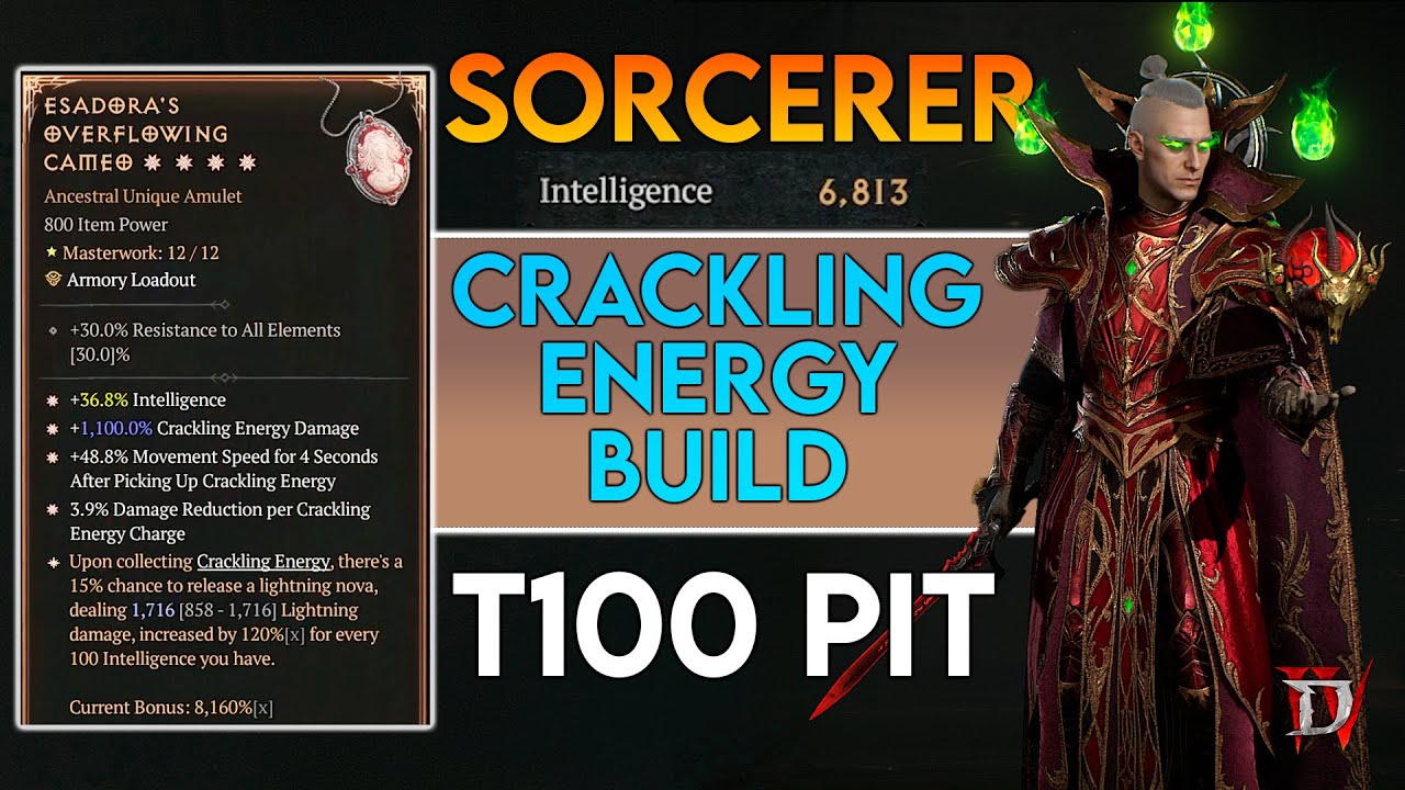 Crackling Energy Build - Sorcerer - T100 PIT Clear | Diablo 4 Season 7 ...
