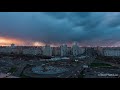 Timelapse of Kyiv city during cloudy sunset