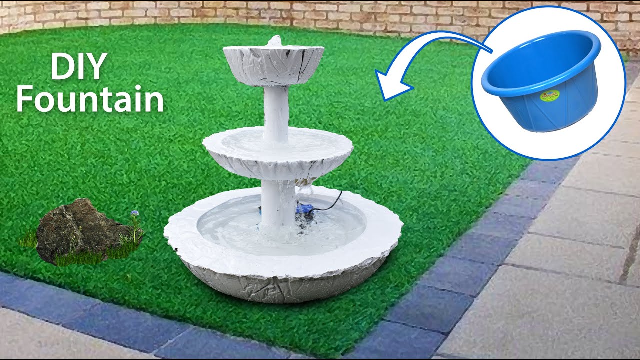 DIY Awesome Waterfall Fountain at Home using cement & Other household