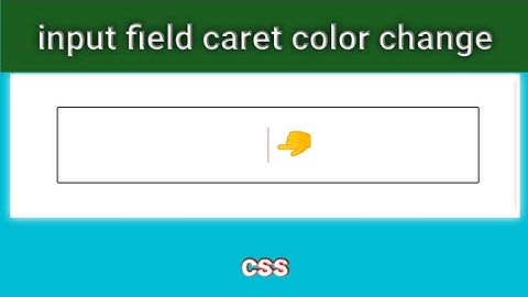 input field cursor caret-color change | css | slys