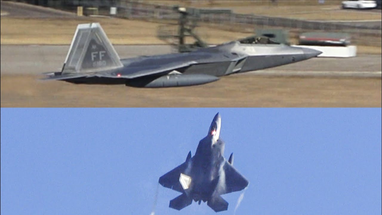 *RARE!!!* U.S. Air Force Lockheed Martin F-22 Raptor Unrestricted Climb ...