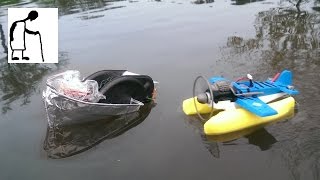 Paddle Boat and SeaPlane BOAT on the pond