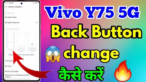 Vivo y75 5g Back Button Settings | Vivo y75 5g Navigation Buttons