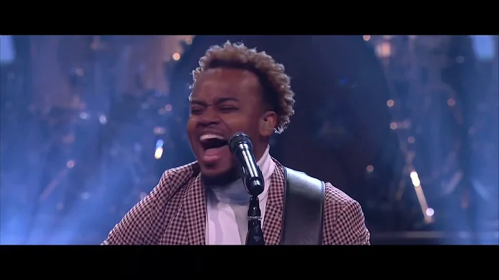 Travis Greene worshiping at Lakewood church