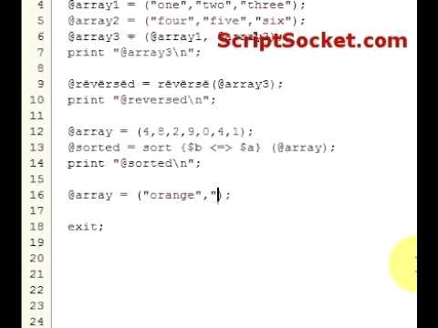 Perl Tutorial 6 - Arrays: merge, reverse, sort