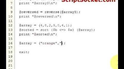 Perl Tutorial 6 - Arrays: merge, reverse, sort