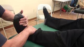 Gentle foot massage for people with sensitive feet. Raynor massage on Serhiy in St Louis.