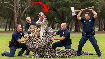 Epic Wildlife Rescue 💥 Heroes Battle a Giant Python to Save a Trapped Leopard 🐆🐍 Rescue