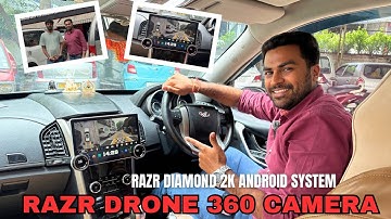  Ultimate upgrade in Mahindra XUV500 with the RAZR Diamond 2K Android System & DRONE 360 CAMERA 🚘