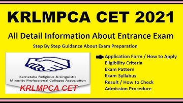 KRLMPCA CET 2021-Notification, Date, Application, Eligibility, Admit Card, Pattern, Syllabus, Result