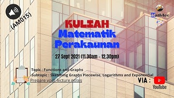 Kuliah Matematik AM015 : Topic 5 : Sketching Piecewise, Logarithms and Exponential Functions