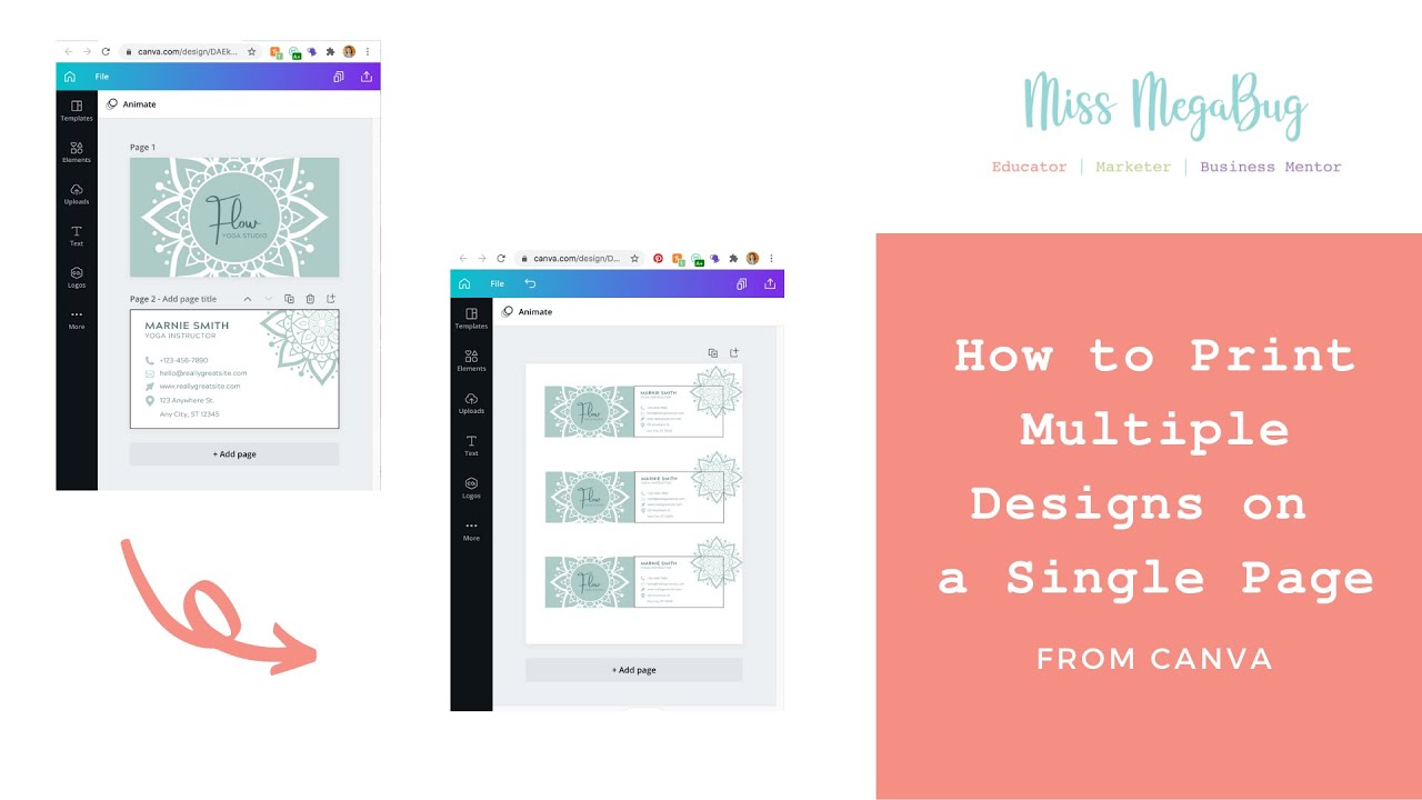 How to Print Multiple Designs on a Single Page From Canva (Home Printing) -  YouTube