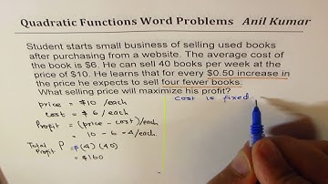 Profit Revenue Cost Quadratic Equation Examples MPM2D IB Math Factoring Application