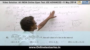 JEE Advanced 2014 All India Online Open Test Solutions Maths Paper I Q  47,48,49,50,51,52,53