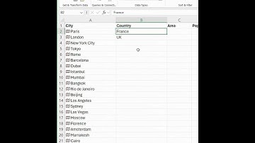 Entering Geographic Information in MS Excel Automatically