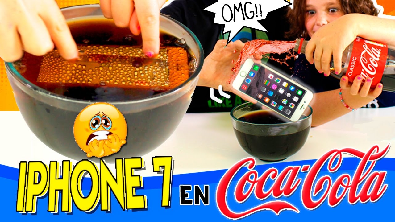 ¿QUÉ PASA si metes un 📱 IPHONE 7 en COCA COLA? 🙀 ¡¡¡MIRA lo que OCURRE!! 🙀 EXPERIMENTOS caseros retrospektive
