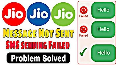 Jio message not send problem | Sms not sent in Jio | Jio Message not sending