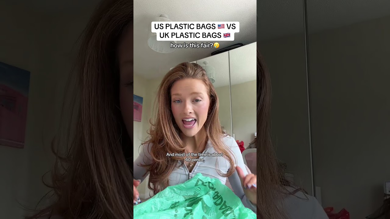 US PLASTIC BAGS 🇺🇸 VS UK PLASTIC BAGS 🇬🇧 how is this fair? #ukvsusa #uk #plasticbags #england
