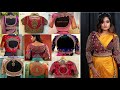 Heavy work fabric blouse design ideasblouse back neck designsblouse embroidery designs backside