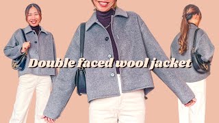 DIY Double faced wool jacket | How to sew with double faced fabric | Step by step sewing tutorial