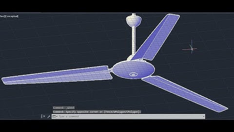 Roof Ceiling Fan AutoCAD 3D Modeling Practice - QasimCAD