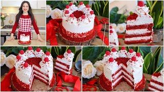 كيكة عيد الحب❤️ابهروا أحبابكم بكيكة الريد ڤيلڤت بطريقة ساهلة وبسيطة بدون زبدة روعة💕Red velvet cake