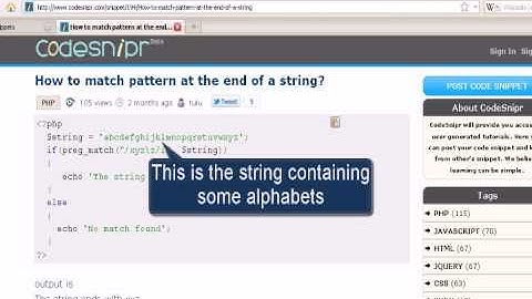 PHP tutorial :How to match pattern at the end of a string