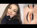 ORANGE CUT CREASE w/ Glitter Liner Eyeshadow Tutorial