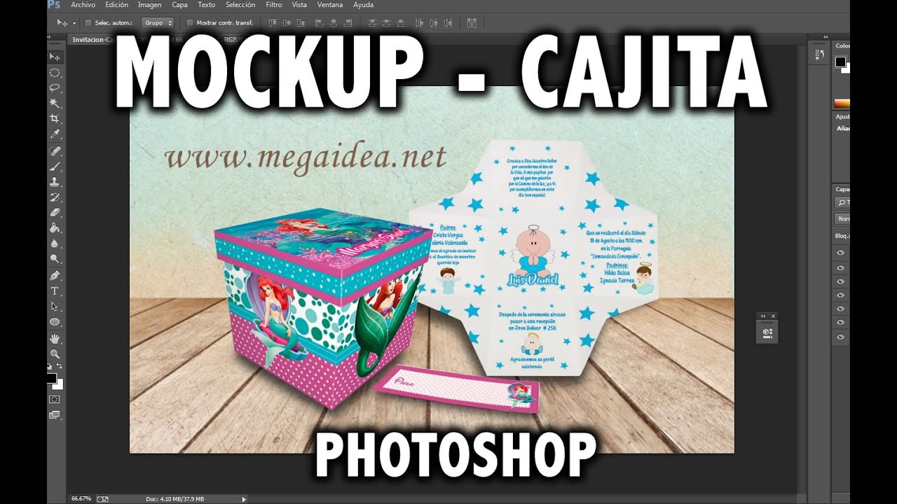 Download Mockup Invitación Cajita en Photoshop - YouTube