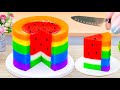 Rainbow Watermelon Jello 🍭 Miniature Freeze Honey Jelly Making 🌈 Mini Cooking Dessert Recipes 🍧