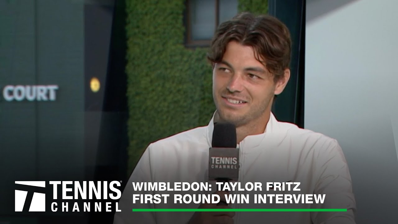 Taylor Fritz first round win and overcoming rain delays 2023 Wimbledon
