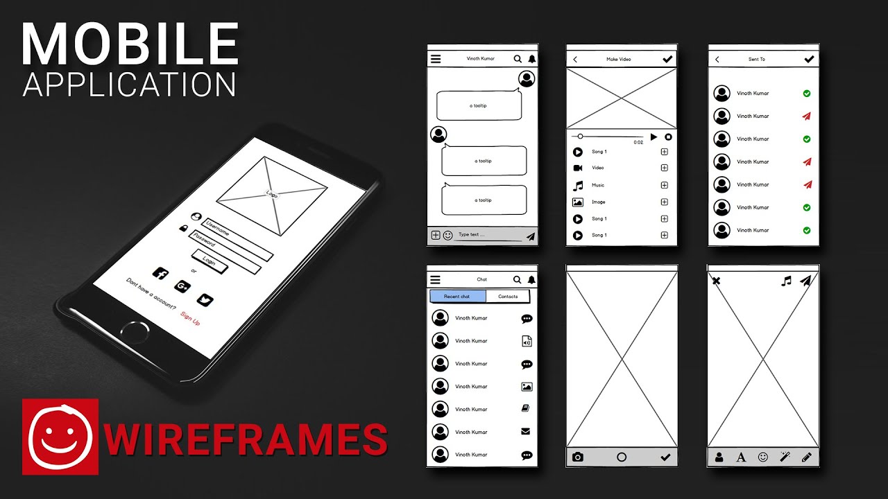 Wireframe for Messaging App in Balsamiq | UX Design | UX Prototype | UX Design Tutorial tutorial systems