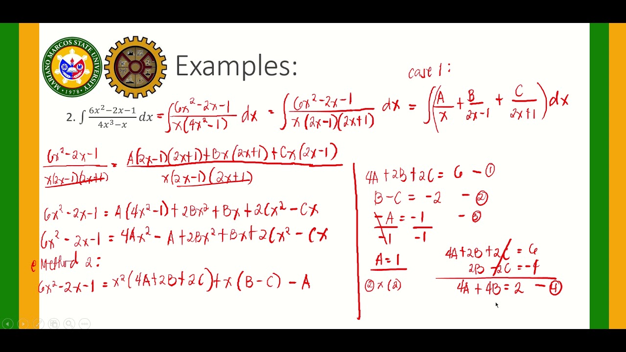 Methods of Partial Fractions part 2 | INTEGRAL CALCULUS - YouTube