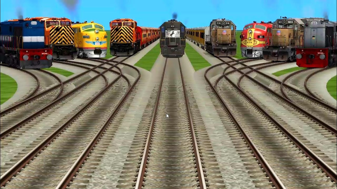 🎪 All Realistic Trains Game Play On Train Railraod Tracks / Train Video 📷 