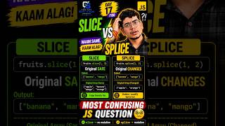 slice vs splice Explained in Hindi | JavaScript Interview Question | Day17 #100dayschallenge #coding