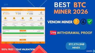 BEST BITCOIN MINER SOFTWARE 2026 | LIVE MINING DEMO | BTC ETH BNB | VENOM MINER v1.0 screenshot 4