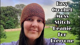 Crochet Moss Stitch Beanie Pattern! Simple, Amazing, And WARM 😊