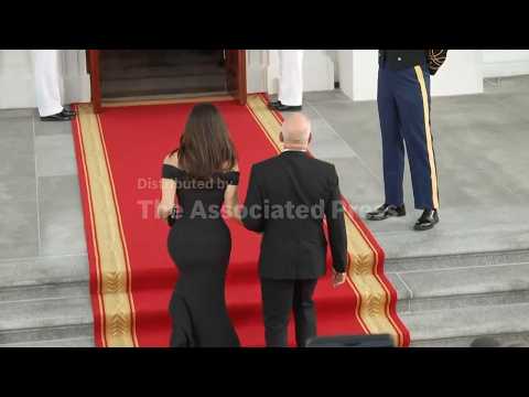Amazon founder Jeff Bezos and wife Lauren Sanchez Bezos arrive at Xi-Trump state dinner