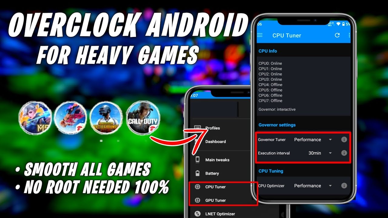 How To Overclock Performance Fix Lag All Games | No Root - YouTube