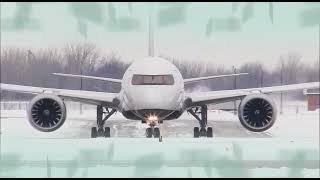 An Airplane With Jet Turbine Engines Taxiing On The Ground Of Montreal Airport 🛬🛬🛬