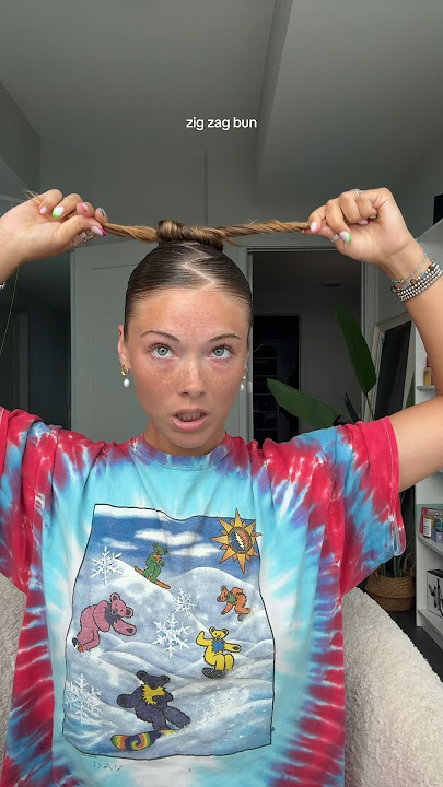 zig zag bun tutorial🥐💓 #hairinspo #hairstyle #hairstyles