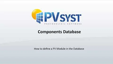 PVsyst 7 - Components Database 001 - PV module