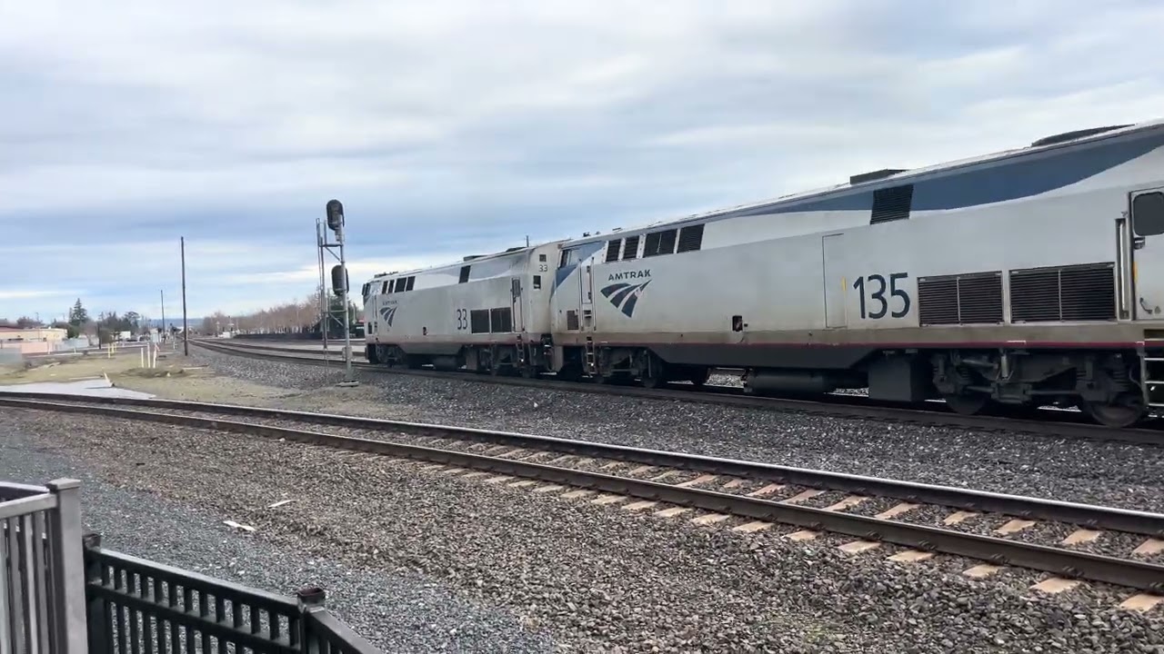Amtrak 6 California Zephyr on Roseville Subdivision Bond to Truckee while on A Cloudy windy Monday 
