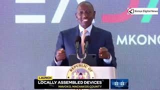 President Ruto explains the specifications of the 50 US dollars smart phone assembled in Kenya!!