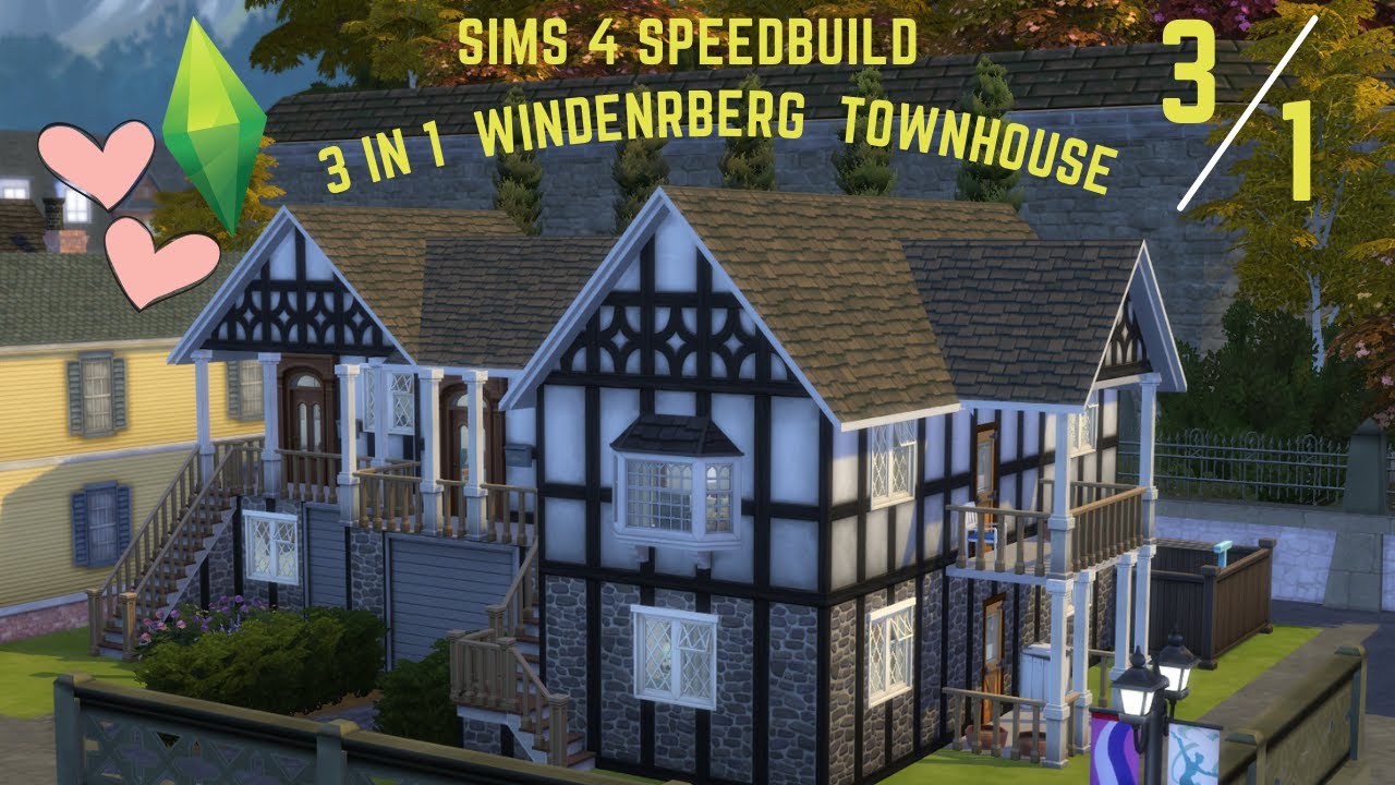 3 in 1 Windenberg Townhouse-Sims 4 Speedbuild-NO CC