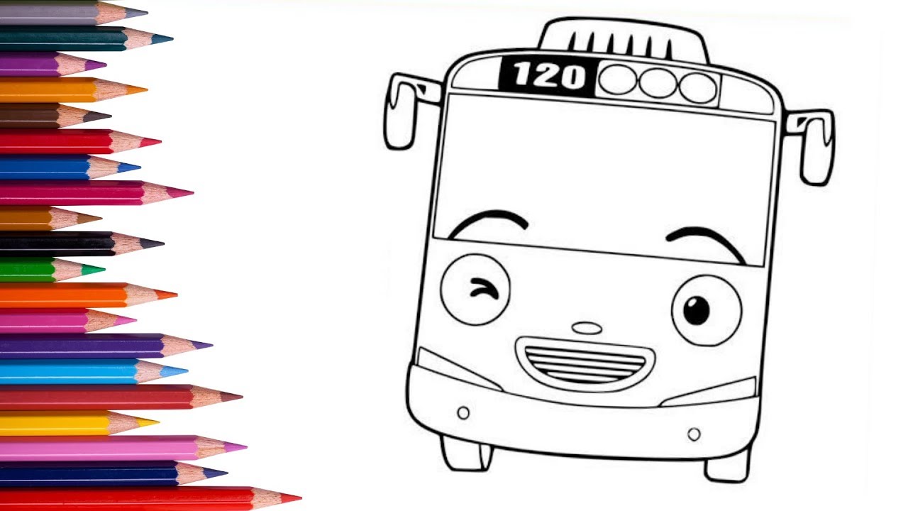 Tayo the little bus Belajar  Menggambar  dan Mewarnai untuk  