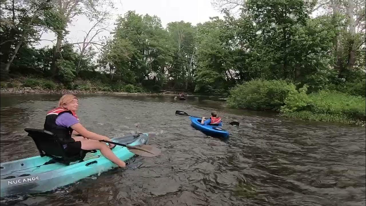 Blue HERYN kids kayaking and fishing adventure down Penns Creek from