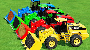Giant Loader of Colors! Transporting Cat Loader w/ Powered Tractor & Multi Fruit Jobs! FS22