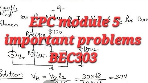 epc module 5 important problems | epc important questions